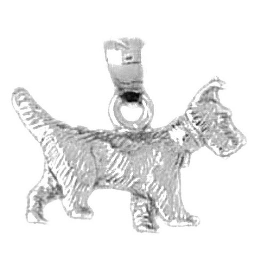 10K, 14K or 18K Gold Terrier Dog Pendant