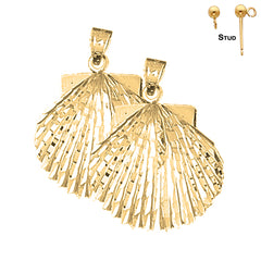 14K or 18K Gold Shell Earrings