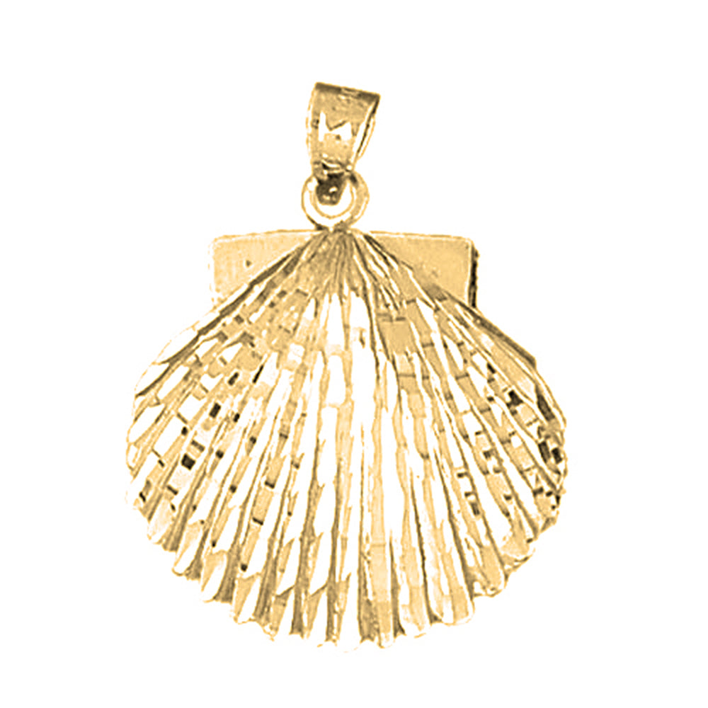 10K, 14K or 18K Gold Shell Pendant