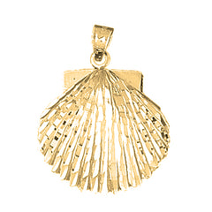 10K, 14K or 18K Gold Shell Pendant