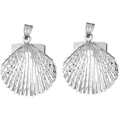 Sterling Silver 29mm Shell Earrings