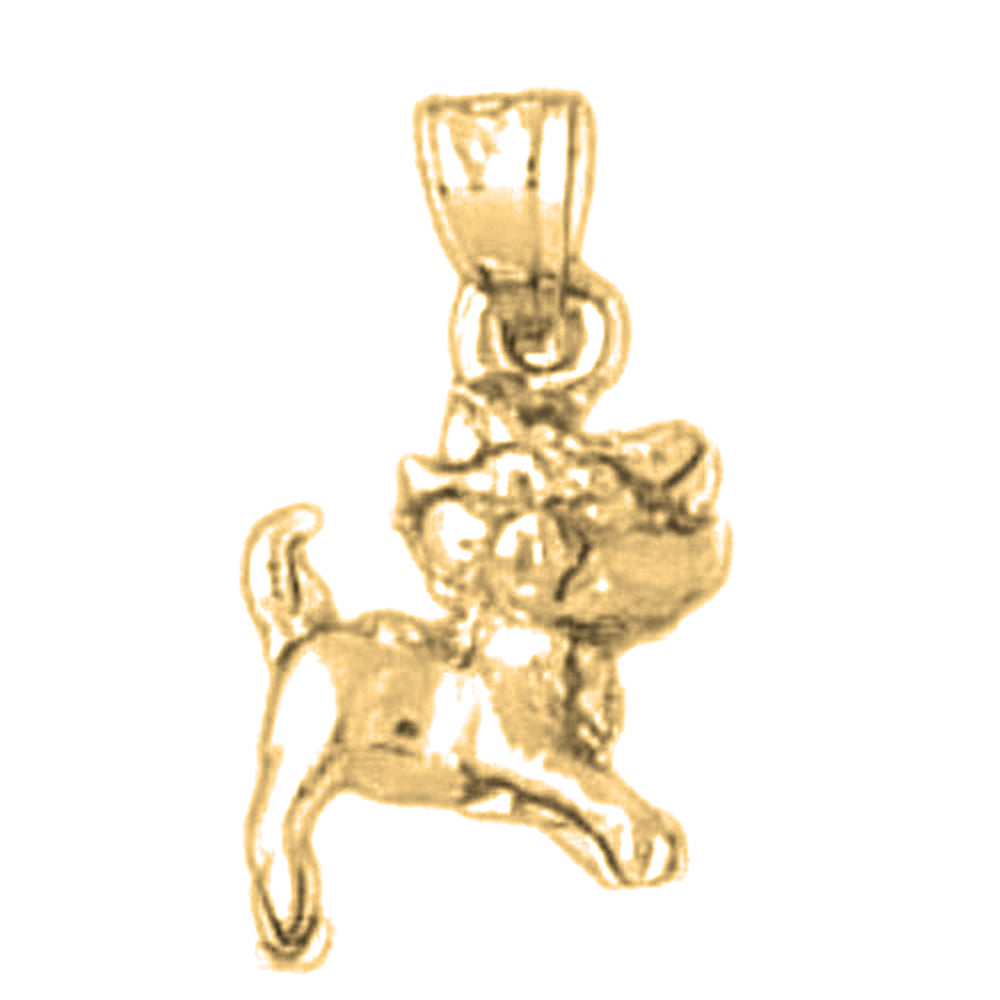 10K, 14K or 18K Gold Dog Pendant