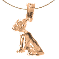 10K, 14K or 18K Gold Dog Pendant