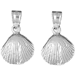 Sterling Silver 21mm Shell Earrings