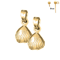 Pendientes de concha de oro de 14 quilates o 18 quilates de 15 mm