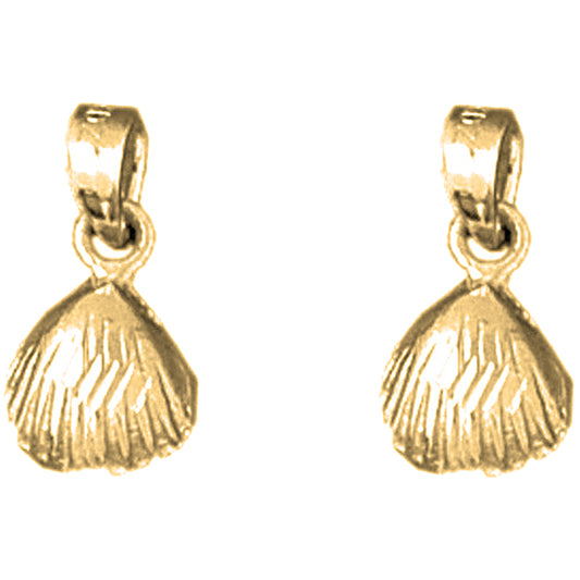 Yellow Gold-plated Silver 15mm Shell Earrings