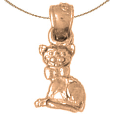 14K or 18K Gold Cat Pendant