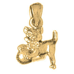 14K or 18K Gold Cat Pendant