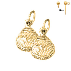 14K or 18K Gold Shell Earrings