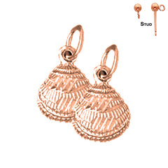 14K or 18K Gold Shell Earrings