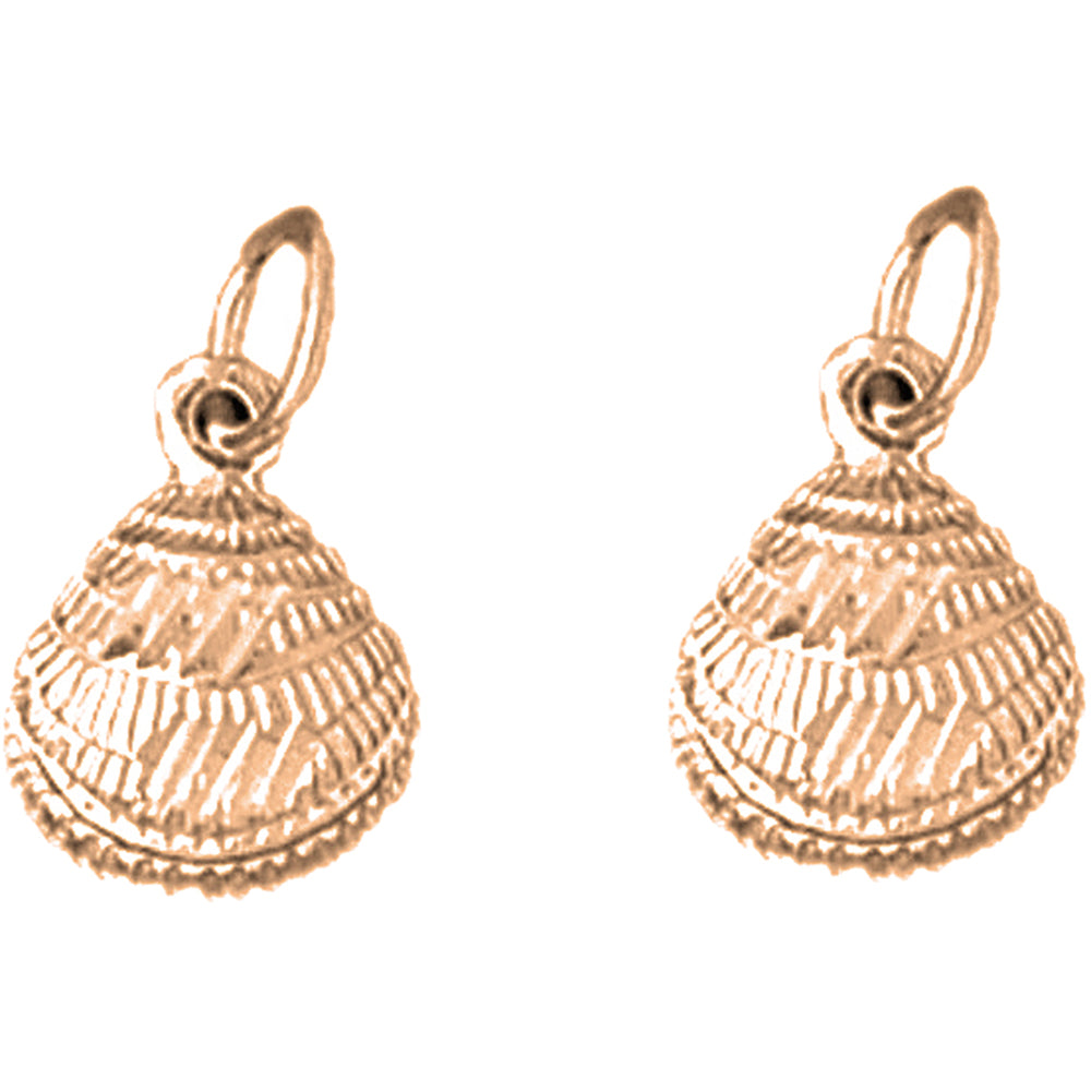 14K or 18K Gold 15mm Shell Earrings