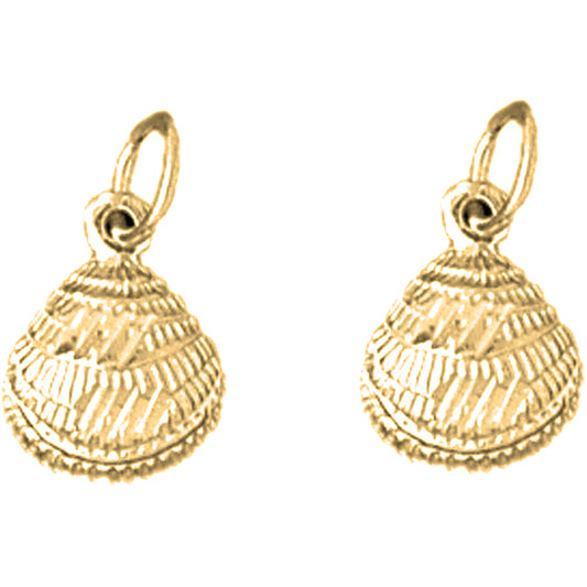Yellow Gold-plated Silver 15mm Shell Earrings