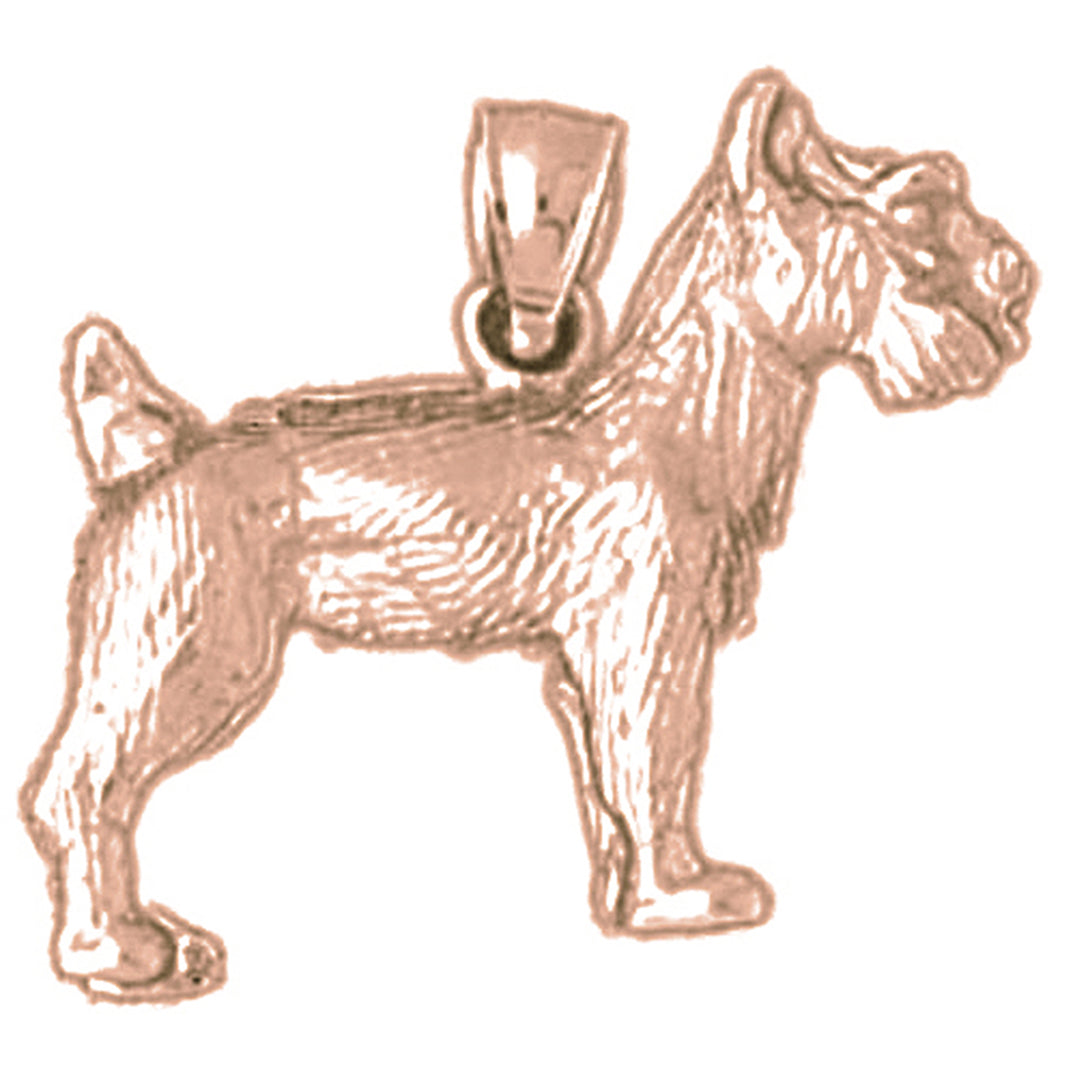 10K, 14K or 18K Gold Terrier Dog Pendant