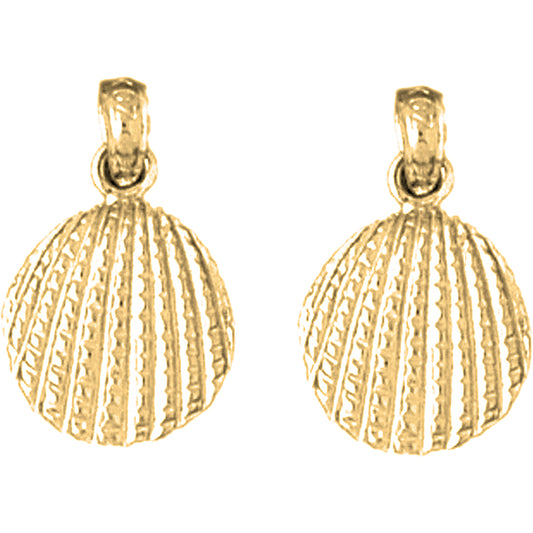 Yellow Gold-plated Silver 19mm Shell Earrings