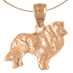 Collie-Hundeanhänger aus 14 Karat oder 18 Karat Gold