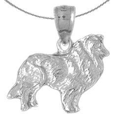 Colgante de perro Collie de oro de 14K o 18K