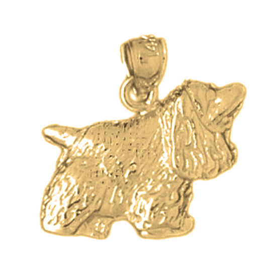 14K or 18K Gold Dog Pendant