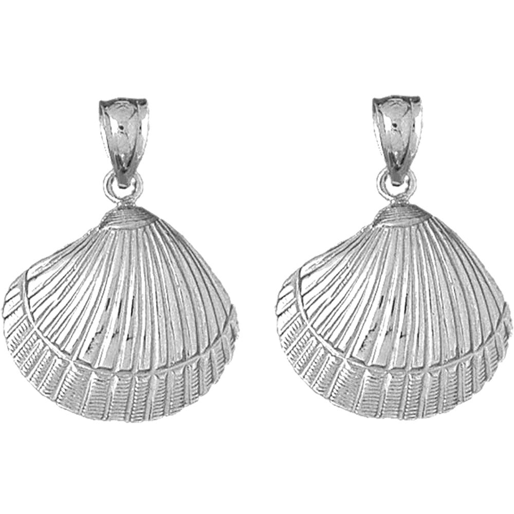 Sterling Silver 30mm Shell Earrings