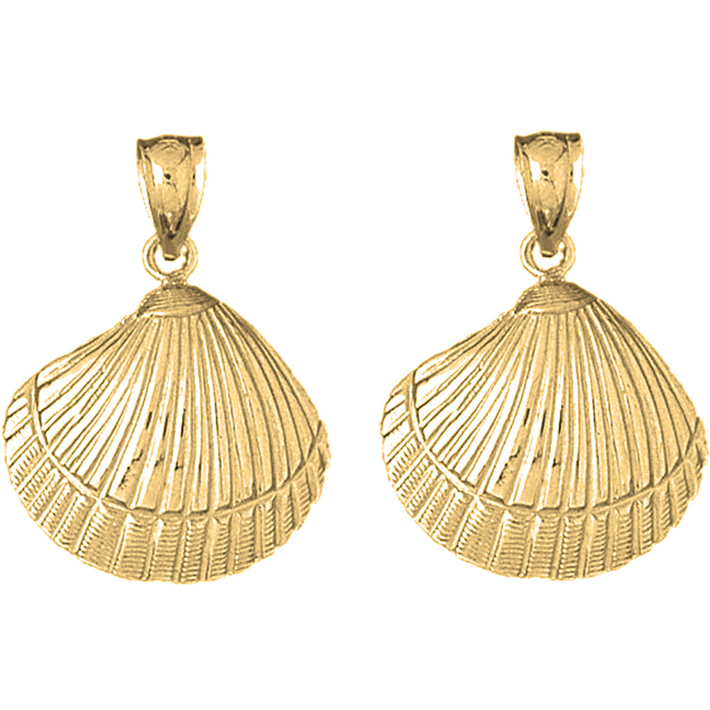 Yellow Gold-plated Silver 30mm Shell Earrings