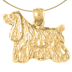 Colgante de perro Cocker Spaniel de oro de 14 quilates o 18 quilates