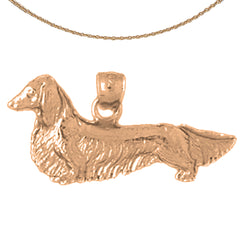Colgante de perro de oro de 14 quilates o 18 quilates