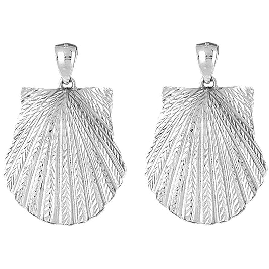 Sterling Silver 42mm Shell Earrings
