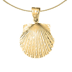 10K, 14K or 18K Gold Shell Pendant