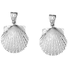 Sterling Silver 29mm Shell Earrings