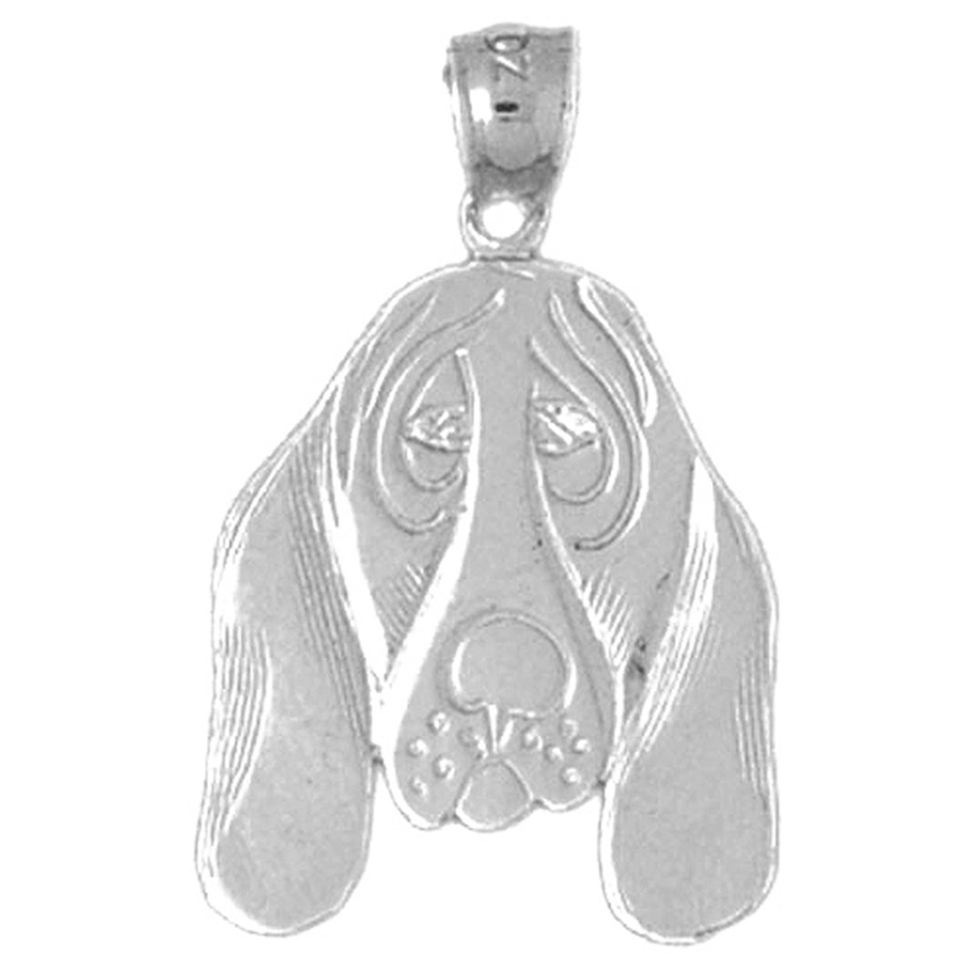 14K or 18K Gold Basset Hound Dog Pendant