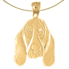 14K or 18K Gold Basset Hound Dog Pendant