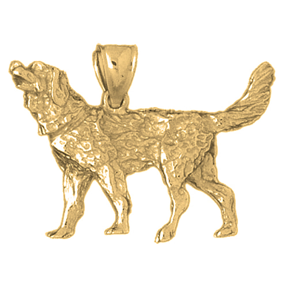 10K, 14K or 18K Gold Dog Pendant