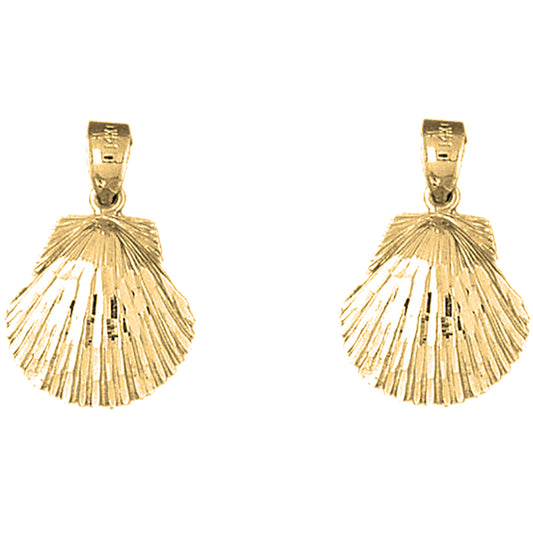 Yellow Gold-plated Silver 23mm Shell Earrings