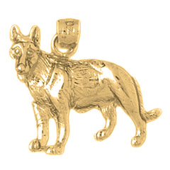 10K, 14K or 18K Gold Dog Pendant