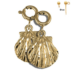 14K or 18K Gold Shell Earrings