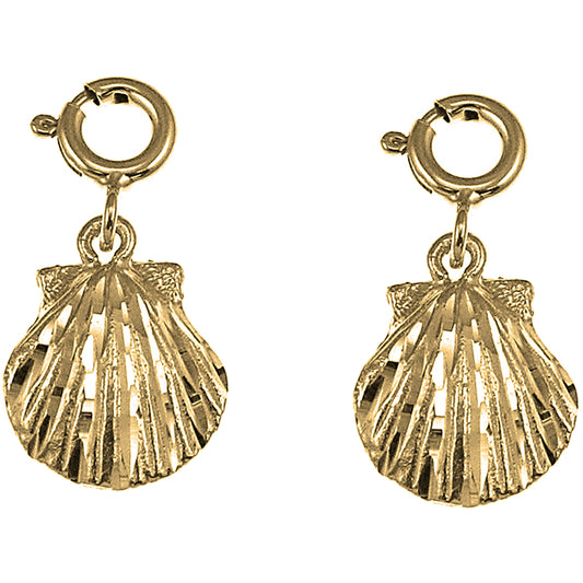 Yellow Gold-plated Silver 14mm Shell Earrings