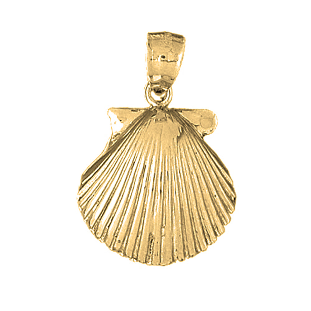 10K, 14K or 18K Gold Shell Pendant