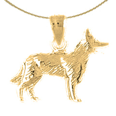 Colgante de perro pastor alemán de oro de 14 quilates o 18 quilates