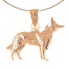 14K or 18K Gold German Shepard Dog Pendant