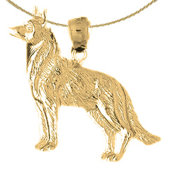 Colgante de perro pastor alemán de oro de 10 quilates, 14 quilates o 18 quilates