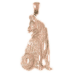 10K, 14K or 18K Gold German Shepard Dog Pendant