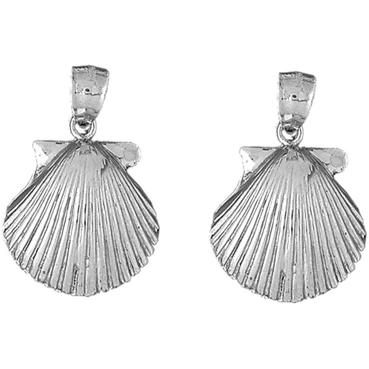 Sterling Silver 32mm Shell Earrings