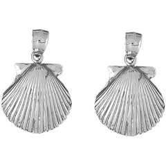 Sterling Silver 32mm Shell Earrings