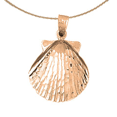 10K, 14K or 18K Gold Shell Pendant