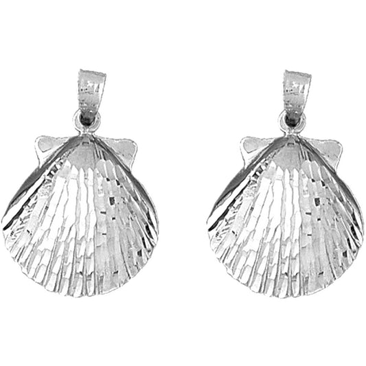 Sterling Silver 26mm Shell Earrings