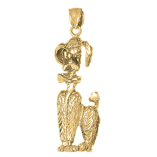 10K, 14K or 18K Gold Poodle Dog Pendant