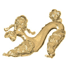 10K, 14K or 18K Gold Poodle Dog Pendant