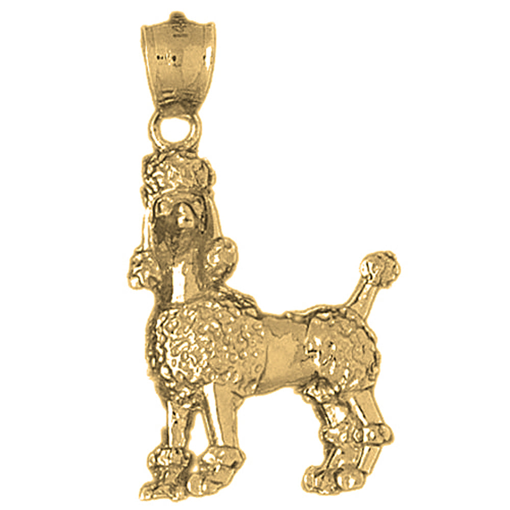 10K, 14K or 18K Gold Poodle Dog Pendant