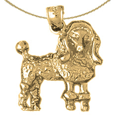 10K, 14K or 18K Gold Poodle Dog Pendant