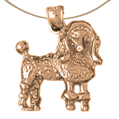 10K, 14K or 18K Gold Poodle Dog Pendant