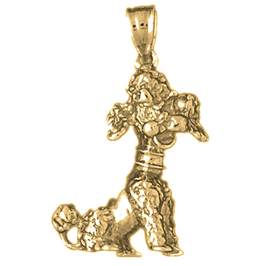 10K, 14K or 18K Gold Poodle Dog Pendant